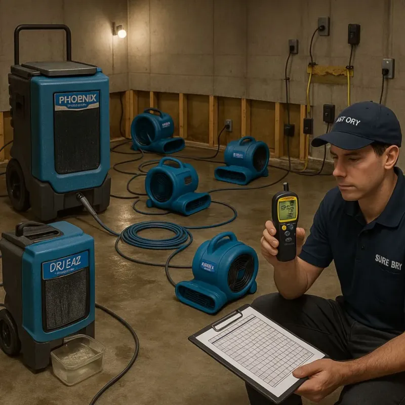 Structural Drying and Dehumidification process in Fairview Park, IN